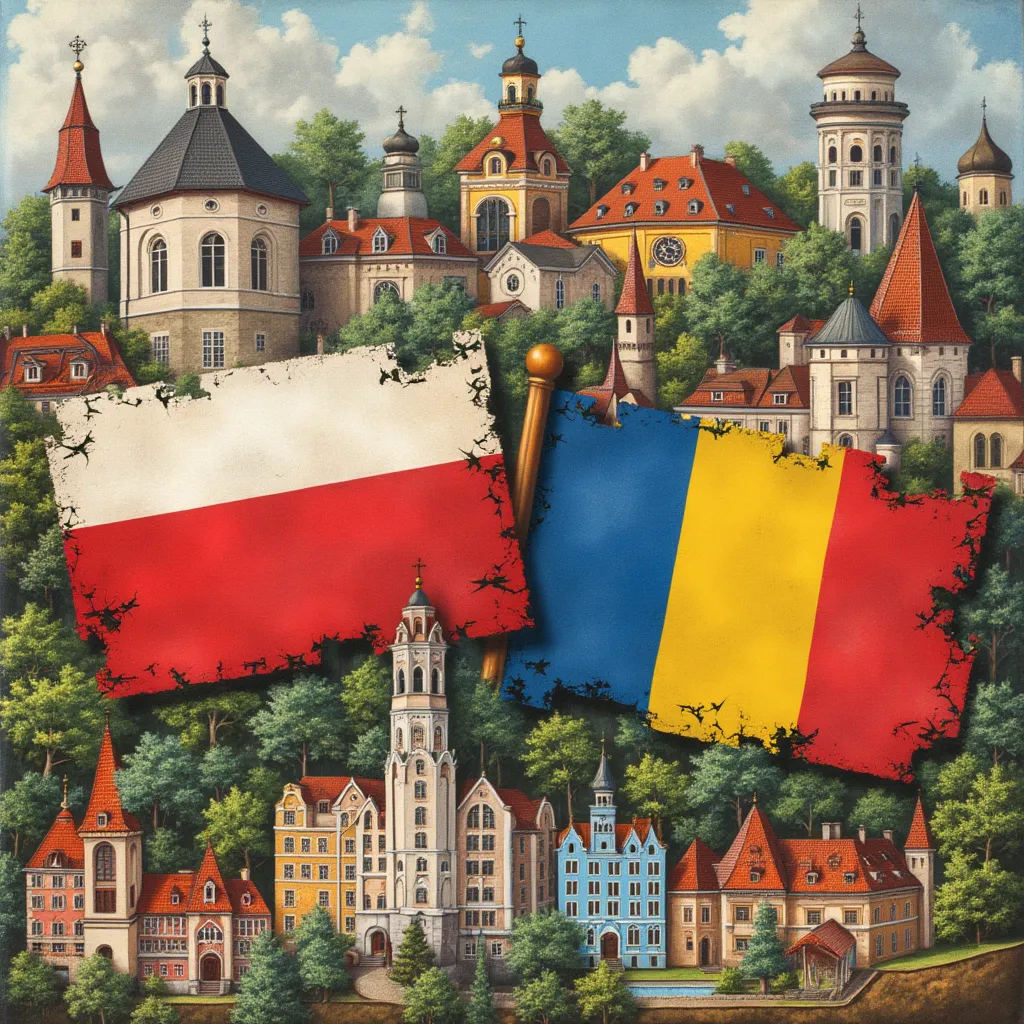 Fundal cu imagini din Polonia și România